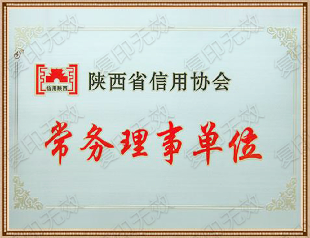 陜西省信用協(xié)會(huì)常務(wù)理事單位 陜西省信用協(xié)會(huì)常務(wù)理事單位